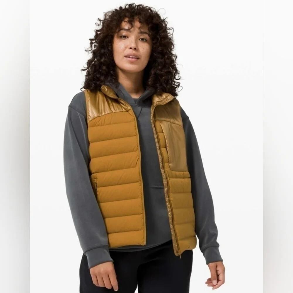 Lululemon Navigation Stretch Down Vest Spiced Bronze Gold Size 8 Athleisure